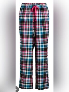 JoySpun Soft Plaid Flannel Lounge Pajama Pants - Pink & Blue XS (0-2)  NWT